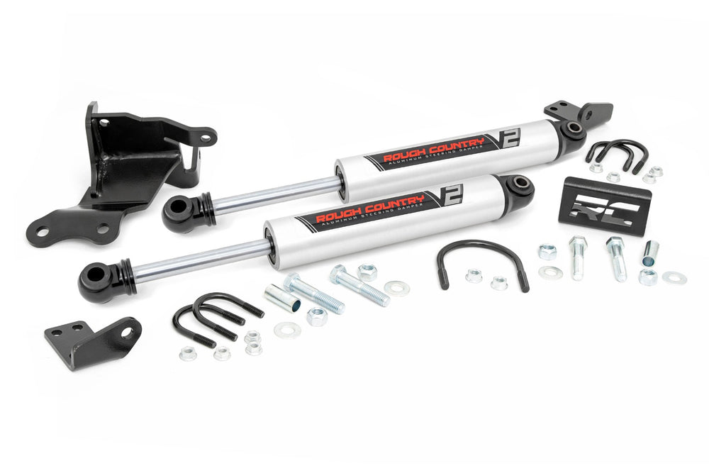 V2 Steering Stabilizer Dual Jeep Gladiator JT Wrangler JL 4WD