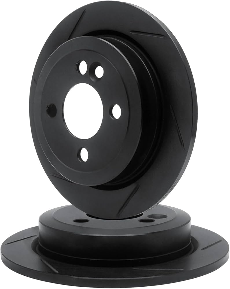 R1 Concepts Brake Rotor- Slotted - Black