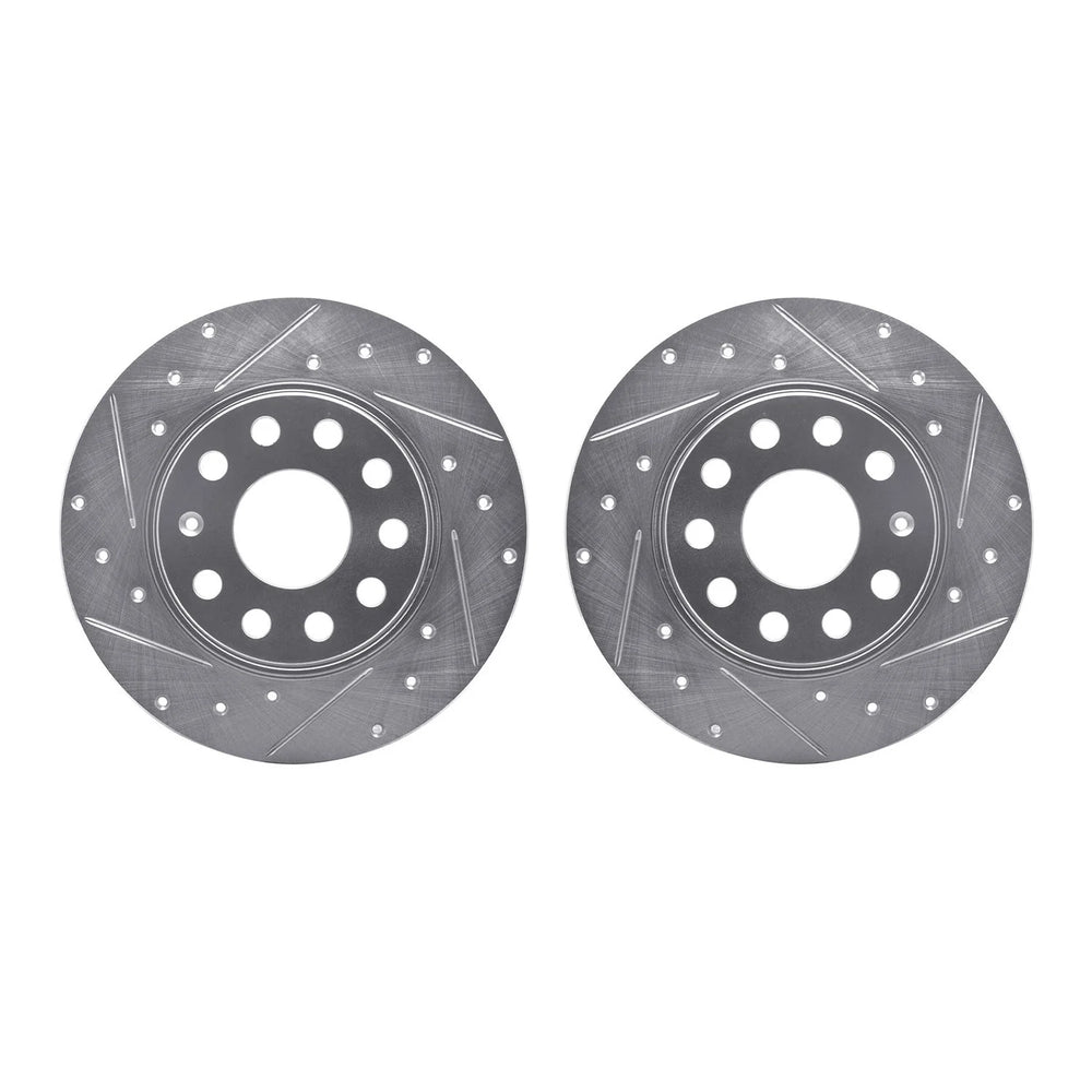 R1 Concepts Brake Rotor- Slotted - Silver Fits Audi A3
