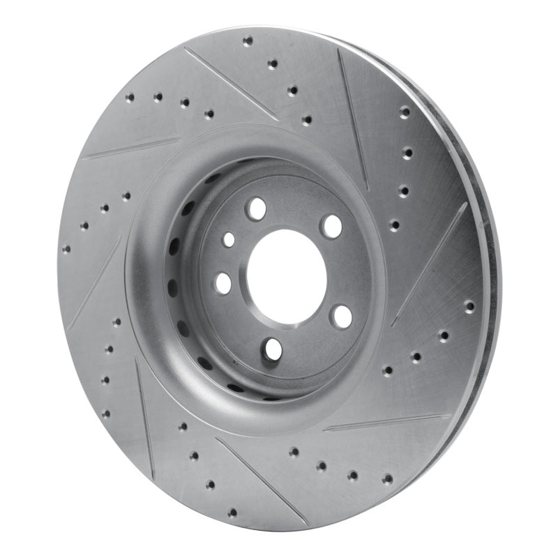 R1 Concepts Brake Rotor Drilled and Slotted Silver Fits Dodge Charger