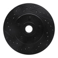 R1 76-81 Chrysler Newport Front Left Drilled & Slotted Black Brake Rotor