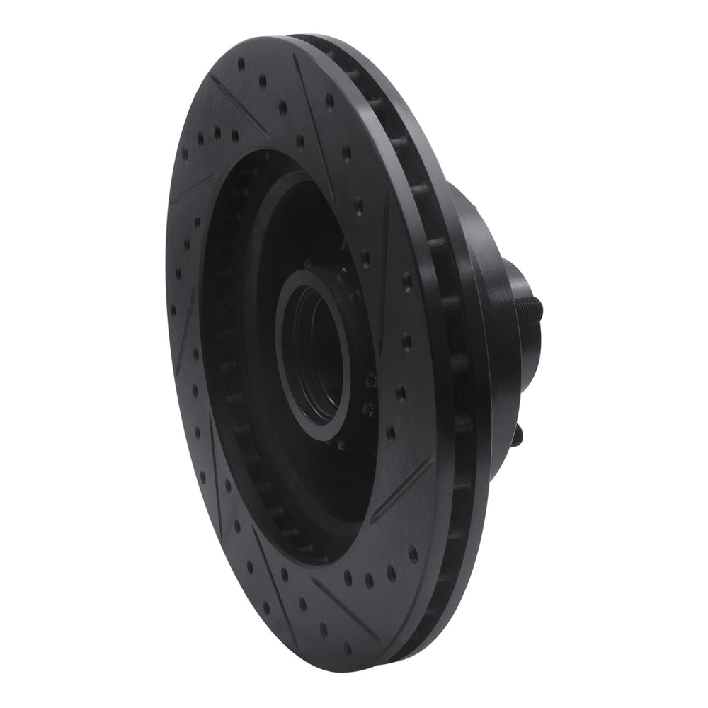 R1 76-81 Chrysler Newport Front Left Drilled & Slotted Black Brake Rotor