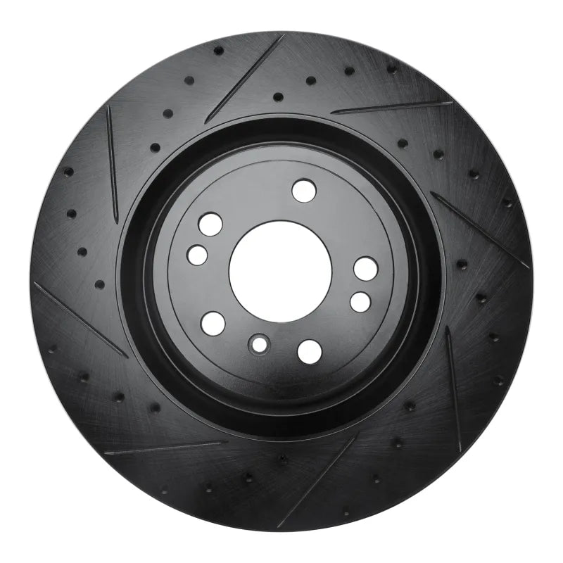R1 13-19 Mercedes-Benz GLE400 Front Left Drilled & Slotted Black Brake Rotor