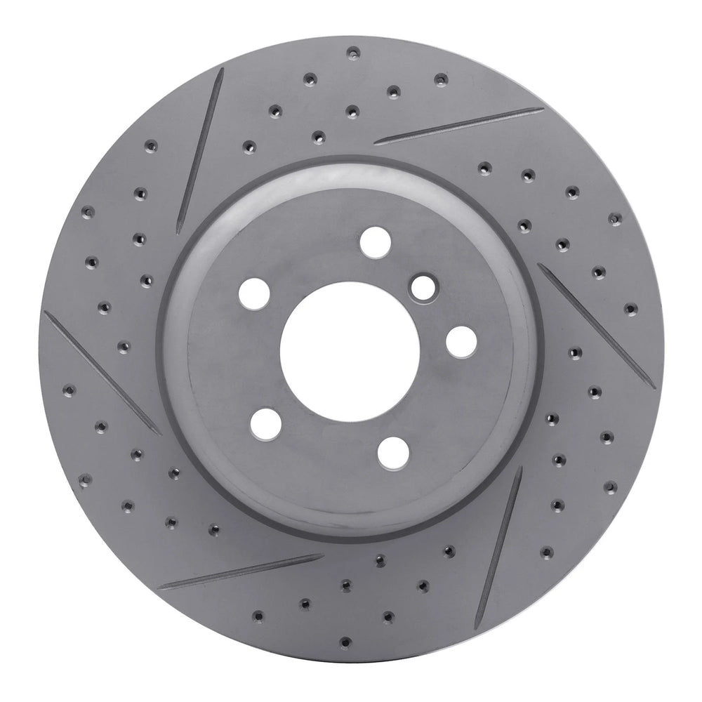 R1 11-19 BMW ActiveHybrid 5 Front Right Drilled & Slotted Geoperformance Rotor