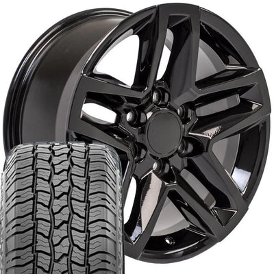 18 IN REPLICA WHEEL CV34B FITS CHEVROLET SILVERADO RIM 18X8.5 BLACK WHEEL