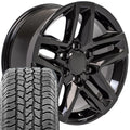 18 IN REPLICA WHEEL CV34B FITS CHEVROLET SILVERADO RIM 18X8.5 BLACK WHEEL