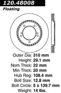 StopTech Drilled Sport Brake Rotor