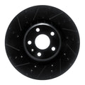 R1 12-15 Audi TTS Quattro Front Left Drilled & Slotted Black Brake Rotor