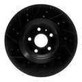 R1 12-15 Audi TTS Quattro Front Right Drilled & Slotted Black Brake Rotor