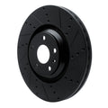 R1 12-15 Audi TTS Quattro Front Right Drilled & Slotted Black Brake Rotor