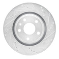 R1 12-15 Audi TTS Quattro Front Right Drilled & Slotted Black Brake Rotor