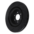 R1 03-17 Dodge Viper Rear Right Drilled & Slotted Black Brake Rotor