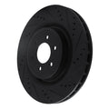 R1 03-17 Dodge Viper Rear Right Drilled & Slotted Black Brake Rotor