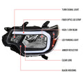 OE HEADLIGHT WITH LED BAR MATTE BLACK HOUSING AND CLEAR LENS