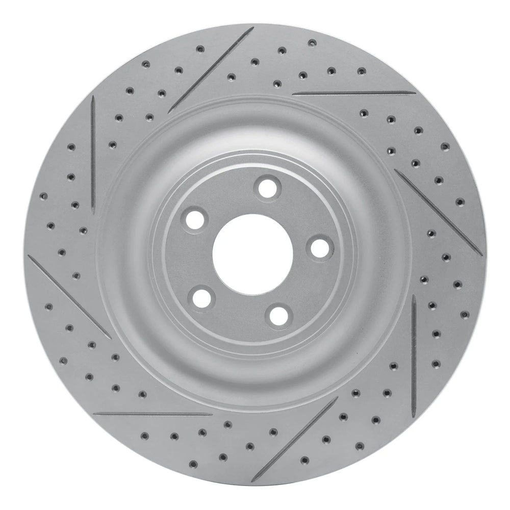 R1 10-24 Jaguar F-Type Rear Left Drilled & Slotted Geo-Carbon Rotor