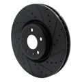 R1 2018-2025 Audi S5 Front Right Drilled & Slotted Black Brake Rotor