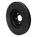 R1 2018-2025 Audi S5 Front Right Drilled & Slotted Black Brake Rotor