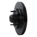 R1 97-99 Ford F-150 RWD Front Left Drilled & Slotted Black Brake Rotor