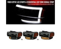 YUKON DENALI HEADLIGHT AND LED BUMER LIGHT MATTE BLACK HOUSING AND SMOKED LENS WITH LED BAR