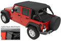 ~(14 lbs. 51X5X5)~ Header Bikini Top; Safari (Cable style) Mesh Jeep 10-17 Wrangler Unlimited; Safari (extended length); Cable-style includes windshield headerl; requires soft top door surrounds