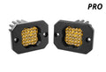 Diode Dynamics Stage Series C1 LED Pod Pro - Yellow Flood Flush ABL (Pair)