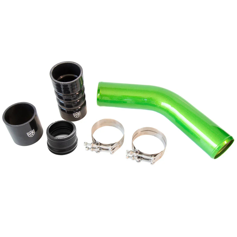 H S Motorsports 2023-2025 Ford 6.7L (HO) Hot Side Intercooler Pipe Upgrade Kit (GREEN) 122016-HO-G