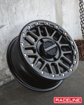 Aluminum Wheels 14x7 Podium Beadlock UTV A93B Satin Black 38 Offset 4 on 137 Bolt Pattern Raceline