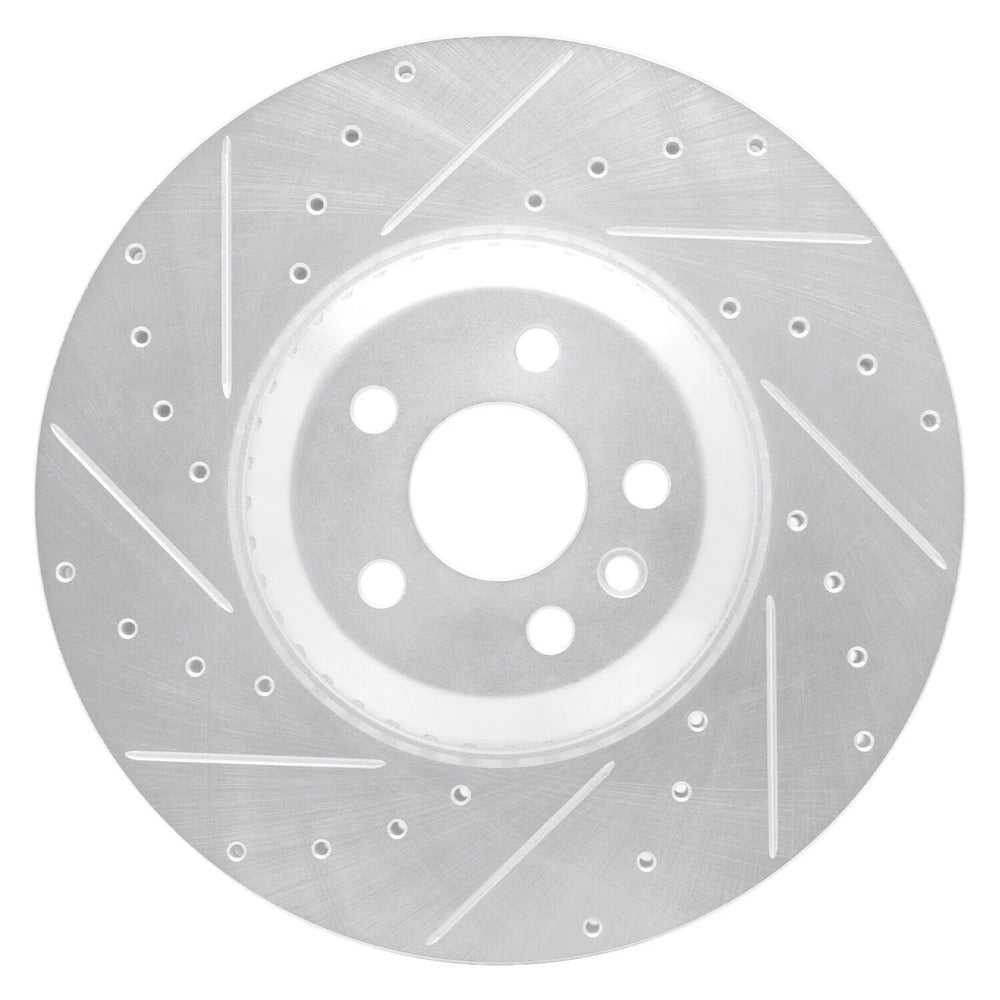 R1 20-22 Land Rover Discovery Sport Front Left Slotted Black Brake Rotor