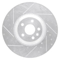 R1 20-22 Land Rover Discovery Sport Front Left Slotted Black Brake Rotor