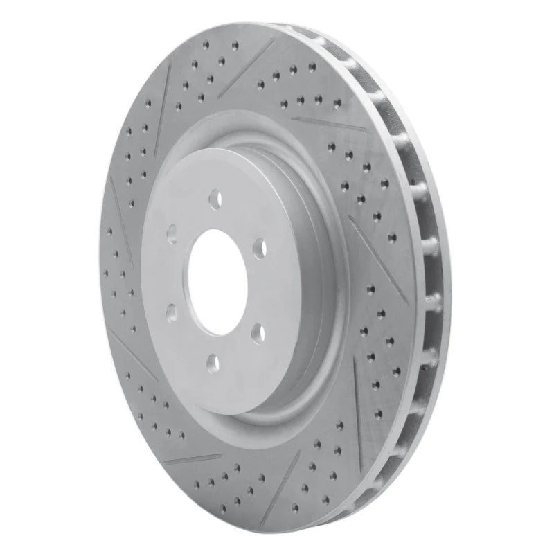 R1 03-17 Dodge Viper Rear Left Drilled & Slotted Geo-Carbon Rotor