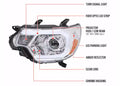 OE HEADLIGHTS WITH LED BAR CHROME HOUSING LIGHT SMOKED LENS
