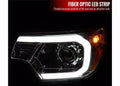 OE HEADLIGHTS WITH LED BAR CHROME HOUSING LIGHT SMOKED LENS