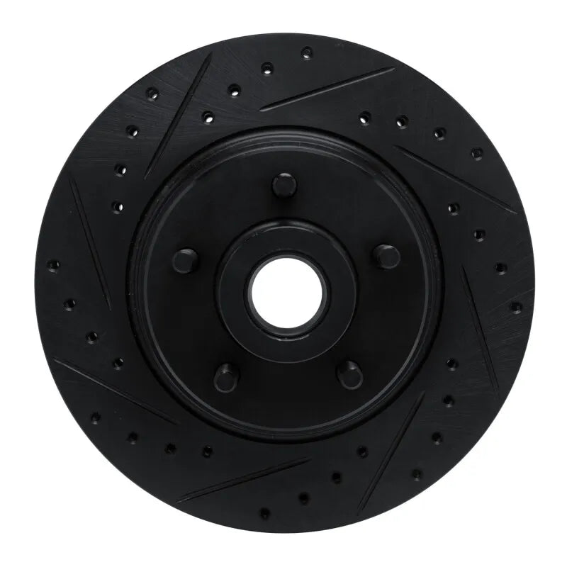 R1 74-84 Chrysler Imperial Front Left Drilled & Slotted Black Brake Rotor