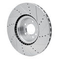 DFC 10-17 Land Rover Range Rover Sport Front Left Drilled & Slotted Silver Brake Rotor