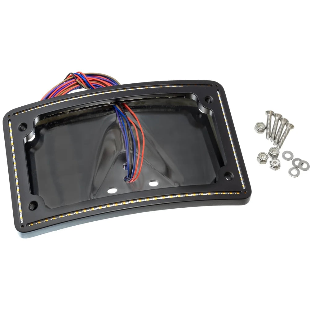 Letric Lighting 99-03 Sportster Perfect Plate Light Chrome Curved License Plate Frame