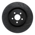 R1 15-21 Ford Edge Front Right Drilled & Slotted Black Brake Rotor