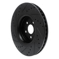 R1 15-21 Ford Edge Front Right Drilled & Slotted Black Brake Rotor