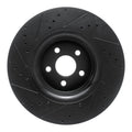 R1 15-21 Ford Edge Front Right Drilled & Slotted Black Brake Rotor