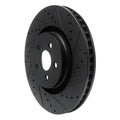 R1 15-21 Ford Edge Front Right Drilled & Slotted Black Brake Rotor