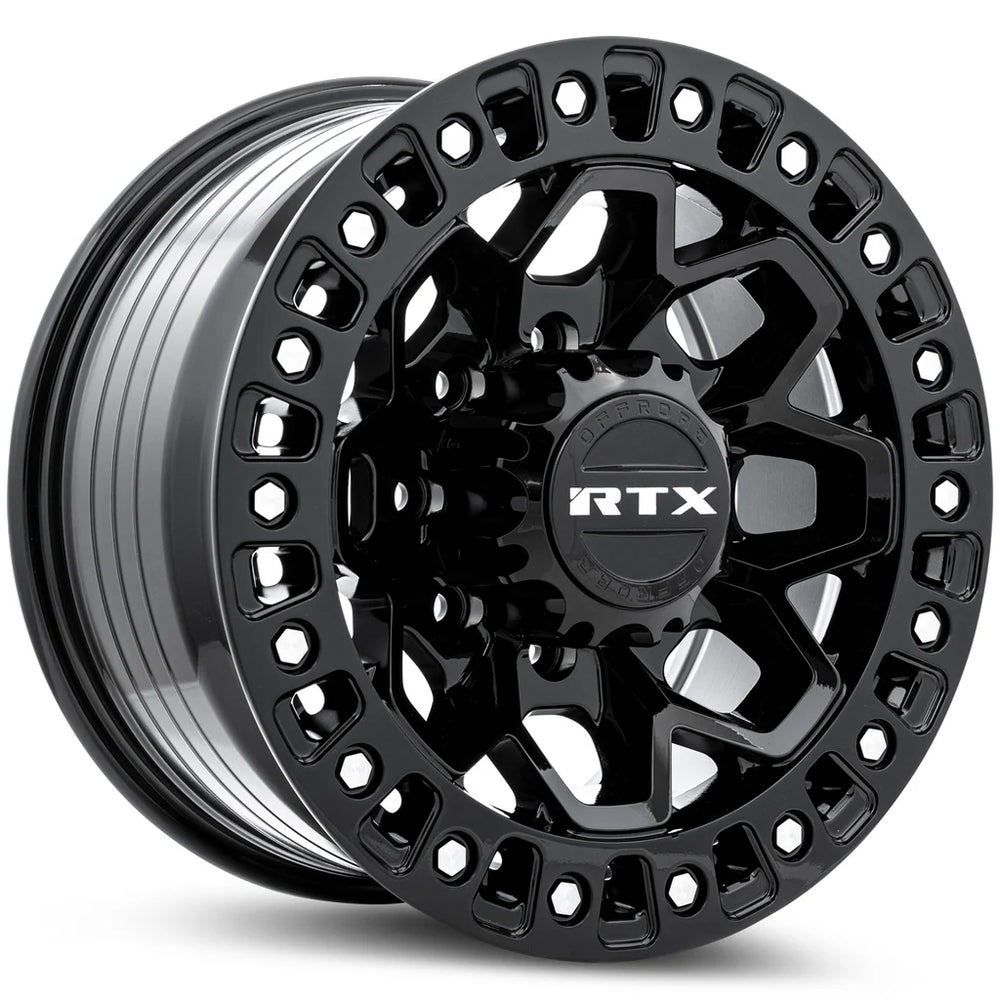 ZION 17X9 8X165.1 ET20 CB125.1 GLOSS BLACK MILLED RIVET