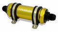 Fuelab 828 In-Line Fuel Filter Long -8AN In/Out 40 Micron Stainless - Red