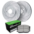 DFC 17-20 Honda Civic Rear Drilled & Slotted Geoperformance Rotors 5000 Advanced Pads w/Hardware