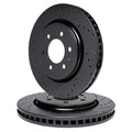 R1 10-24 Lexus GX460 Rear Drilled & Slotted Black Brake Rotor Set