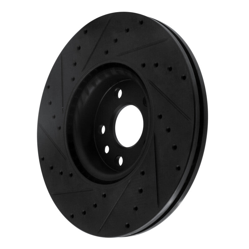 R1 16-17 Volvo XC60 Front Right Drilled & Slotted Black Brake Rotor