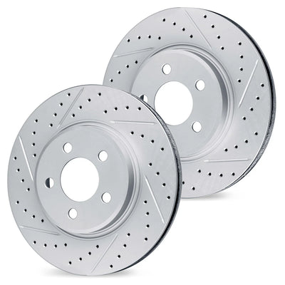 R1 15-24 Subaru Outback Rear Drilled & Slotted Carbon Coated Brake Rotor Set