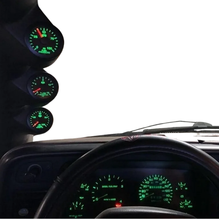 ~(0.9 lbs. 7X5X4)~ EV2 Black Bezel Red Pointer W/Black Hub Black Face White Numerals Green When Backlit (Ford) Pyrometer 0-1600F
