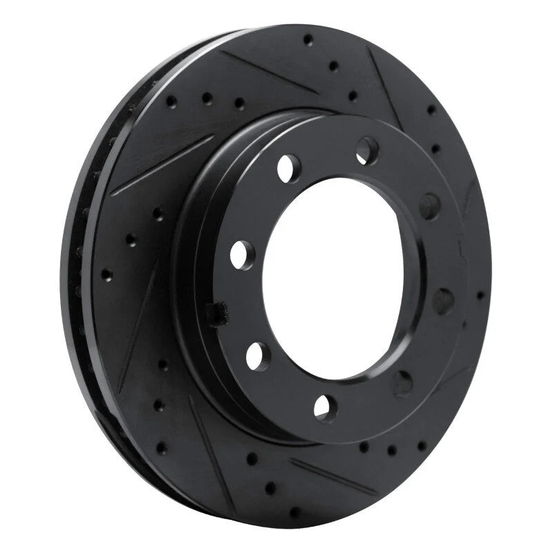 R1 77-93 Chevrolet V30 & V3500 Pickup Front Right Drilled & Slotted Black Brake Rotor