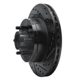 R1 91-96 Dodge Dakota RWD Front Right Drilled & Slotted Black Brake Rotor