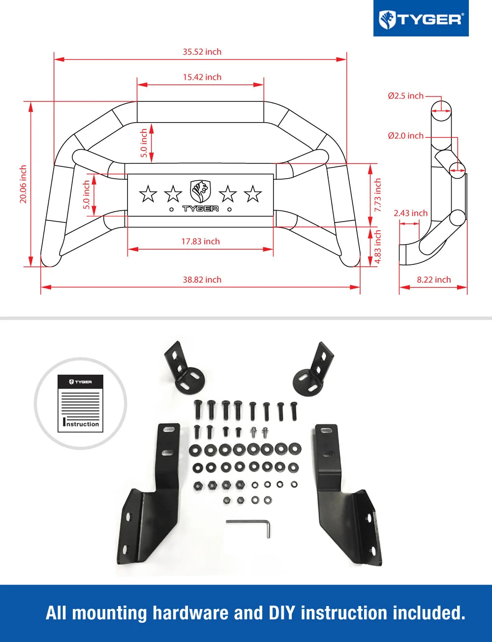0721 TUNDRA FRONT BUMPER GUARD TXT BLACK LIGHT MOUNT BULL BAR
