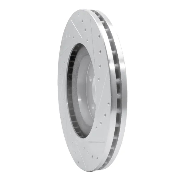 R1 94-03 Ford E-150 Econoline Front Left Drilled & Slotted Silver Brake Rotor